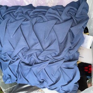 Blue Textured Throw Pillow